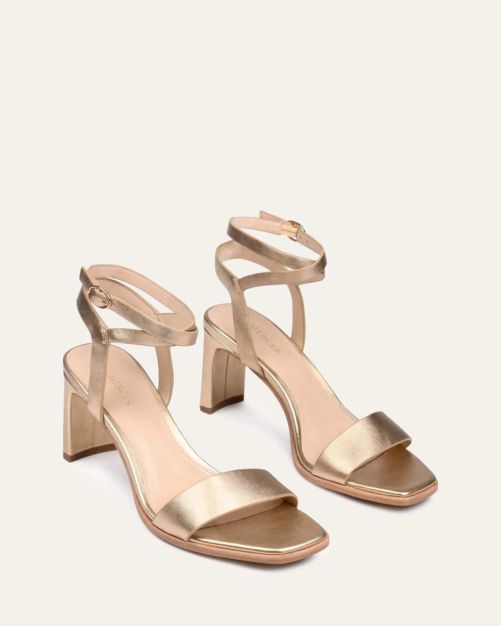 NATSU MID HEEL SANDALS SOFT GOLD LEATHER sold by Jo Mercer product image thumbnail 3
