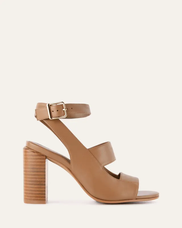 PENNY HIGH SANDALS TAN LEATHER sold by Jo Mercer