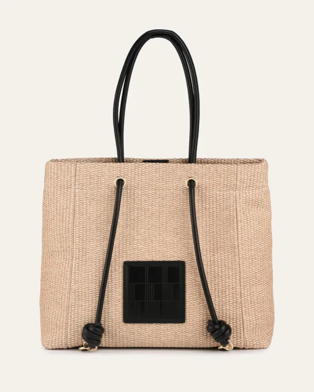 ST TROPEZ TOTE BAG NATURAL BLACK MULTI sold by Jo Mercer