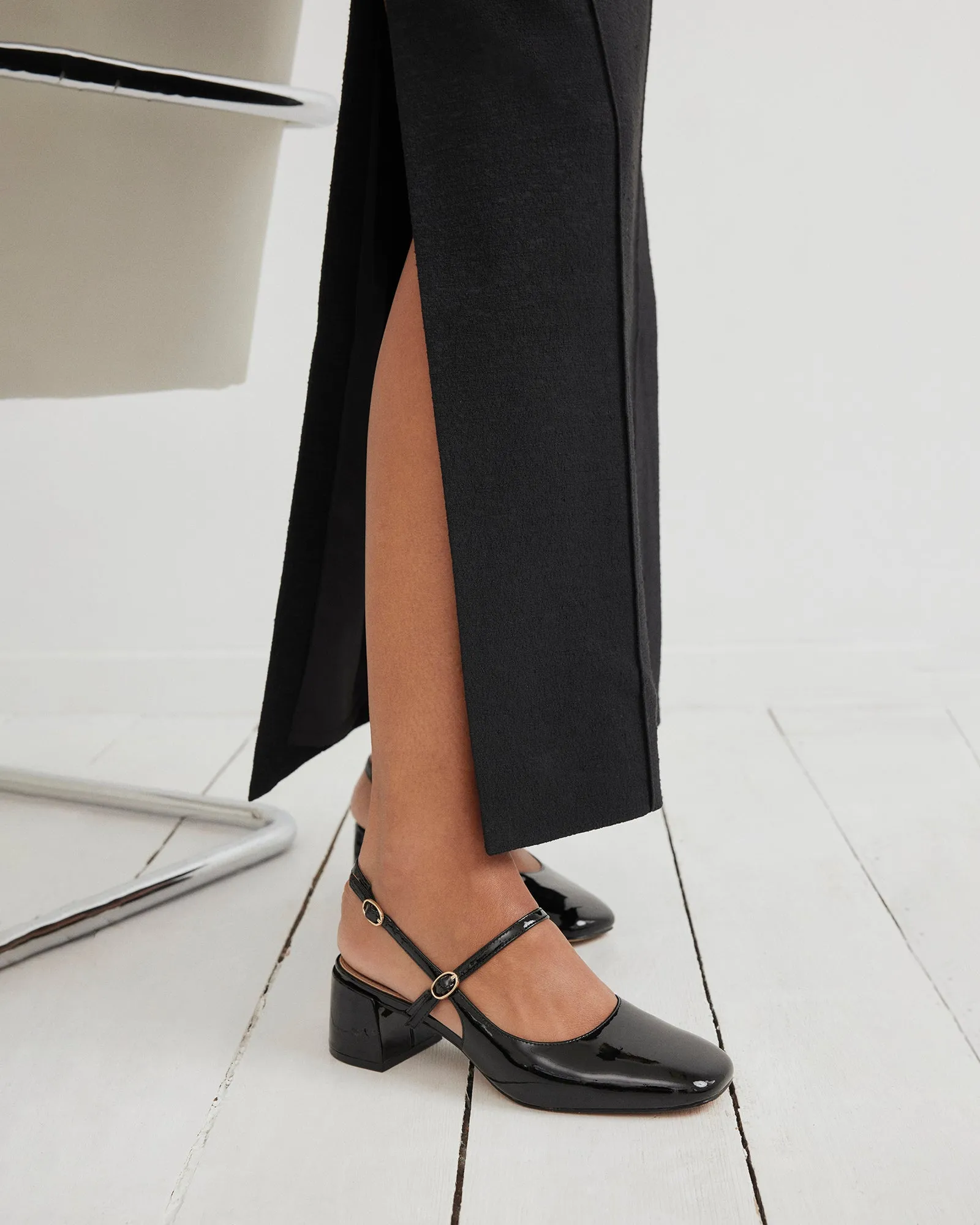 JENNA LOW HEELS BLACK PATENT sold by Jo Mercer product image thumbnail 2