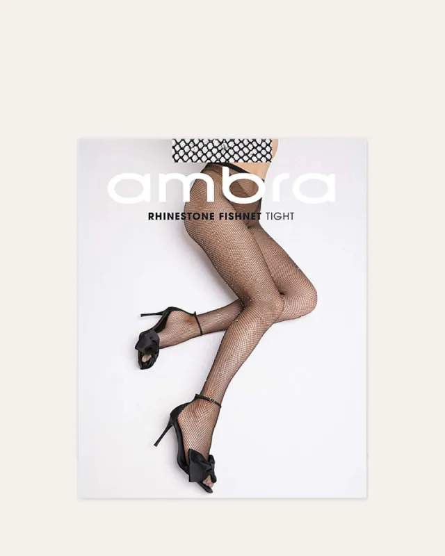 AMBRA RHINESTONE FISHNET TIGHT BLACK sold by Jo Mercer
