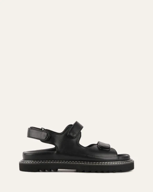 VITO FLAT SANDALS BLACK LEATHER sold by Jo Mercer
