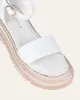 INDIE FLAT ESPADRILLE SANDALS WHITE LEATHER sold by Jo Mercer