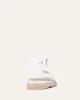INDIE FLAT ESPADRILLE SANDALS WHITE LEATHER sold by Jo Mercer
