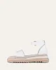 INDIE FLAT ESPADRILLE SANDALS WHITE LEATHER sold by Jo Mercer