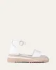 INDIE FLAT ESPADRILLE SANDALS WHITE LEATHER sold by Jo Mercer