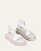 INDIE FLAT ESPADRILLE SANDALS WHITE LEATHER sold by Jo Mercer