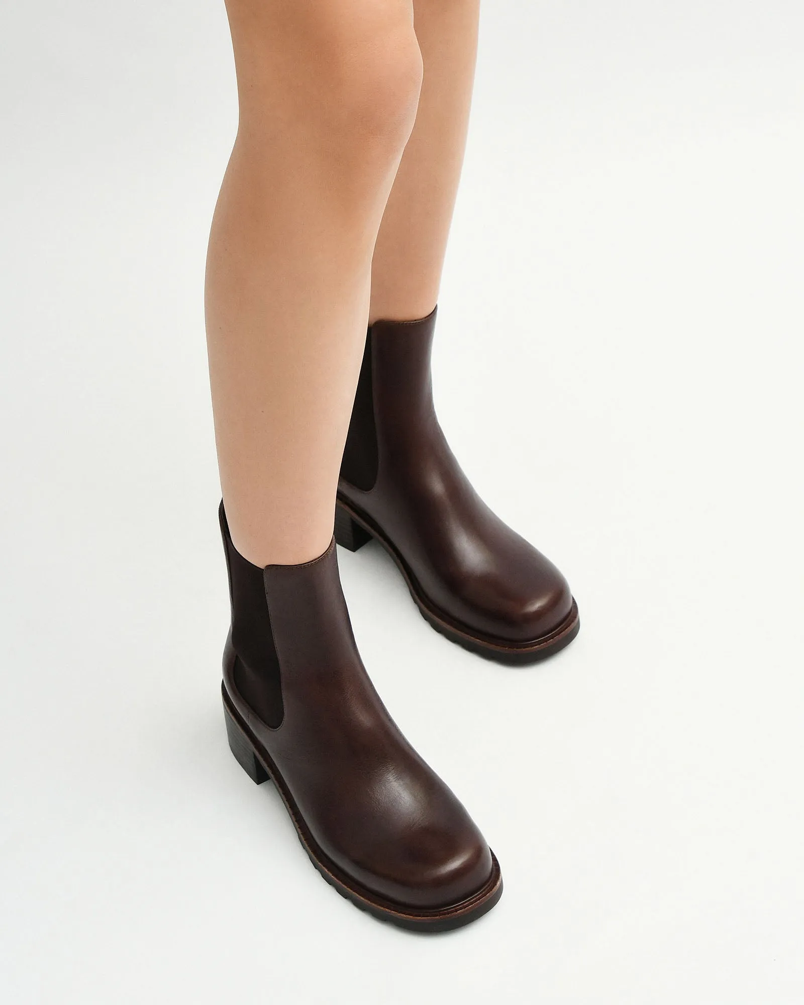 BEVERLEY MID ANKLE BOOTS CHOCOLATE LEATHER sold by Jo Mercer product image thumbnail 2