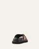 VENOM FLAT SLIDE SANDALS DARK TAN LEATHER sold by Jo Mercer