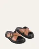 VENOM FLAT SLIDE SANDALS DARK TAN LEATHER sold by Jo Mercer