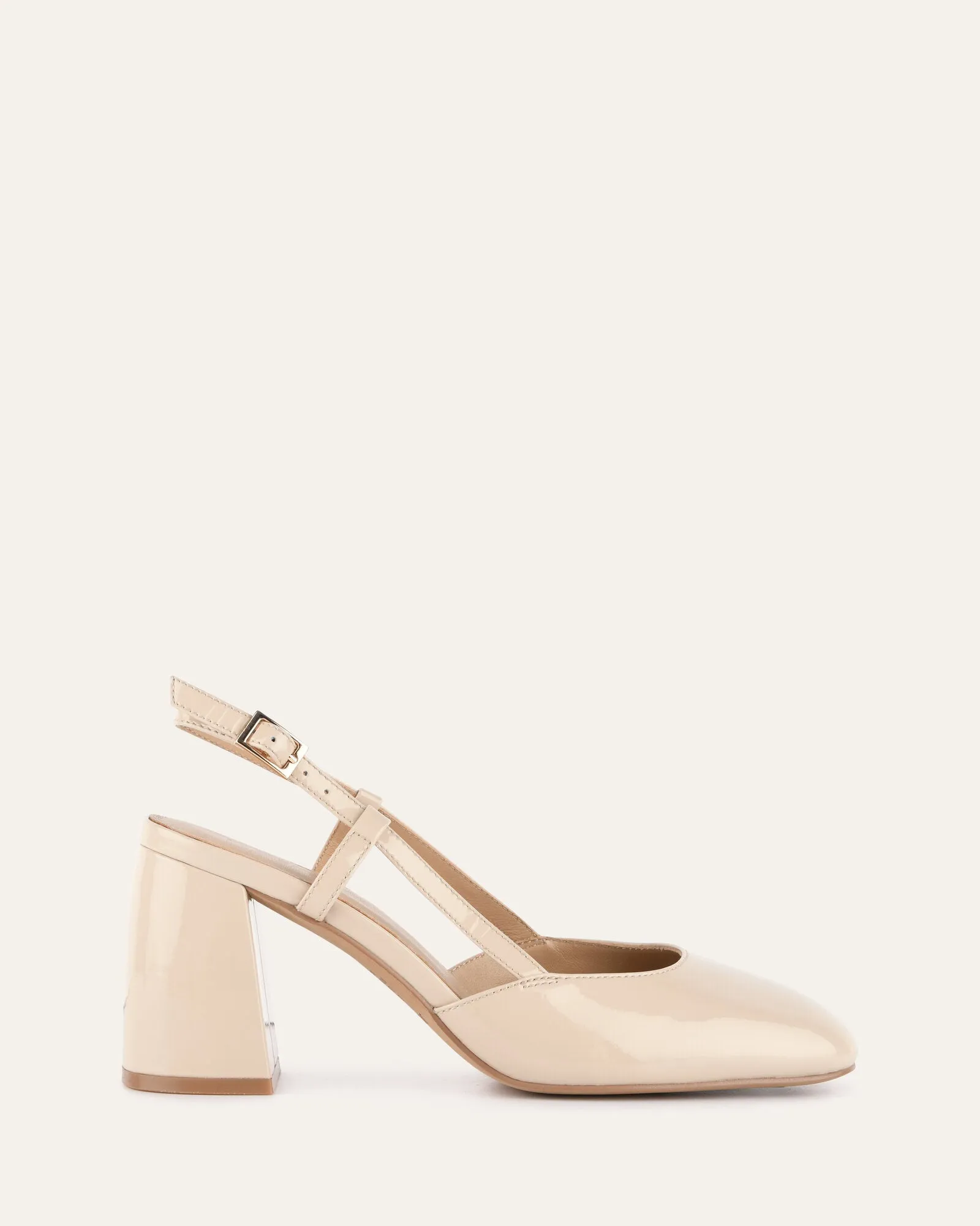 GLORIA HIGH HEELS SAND PATENT sold by Jo Mercer