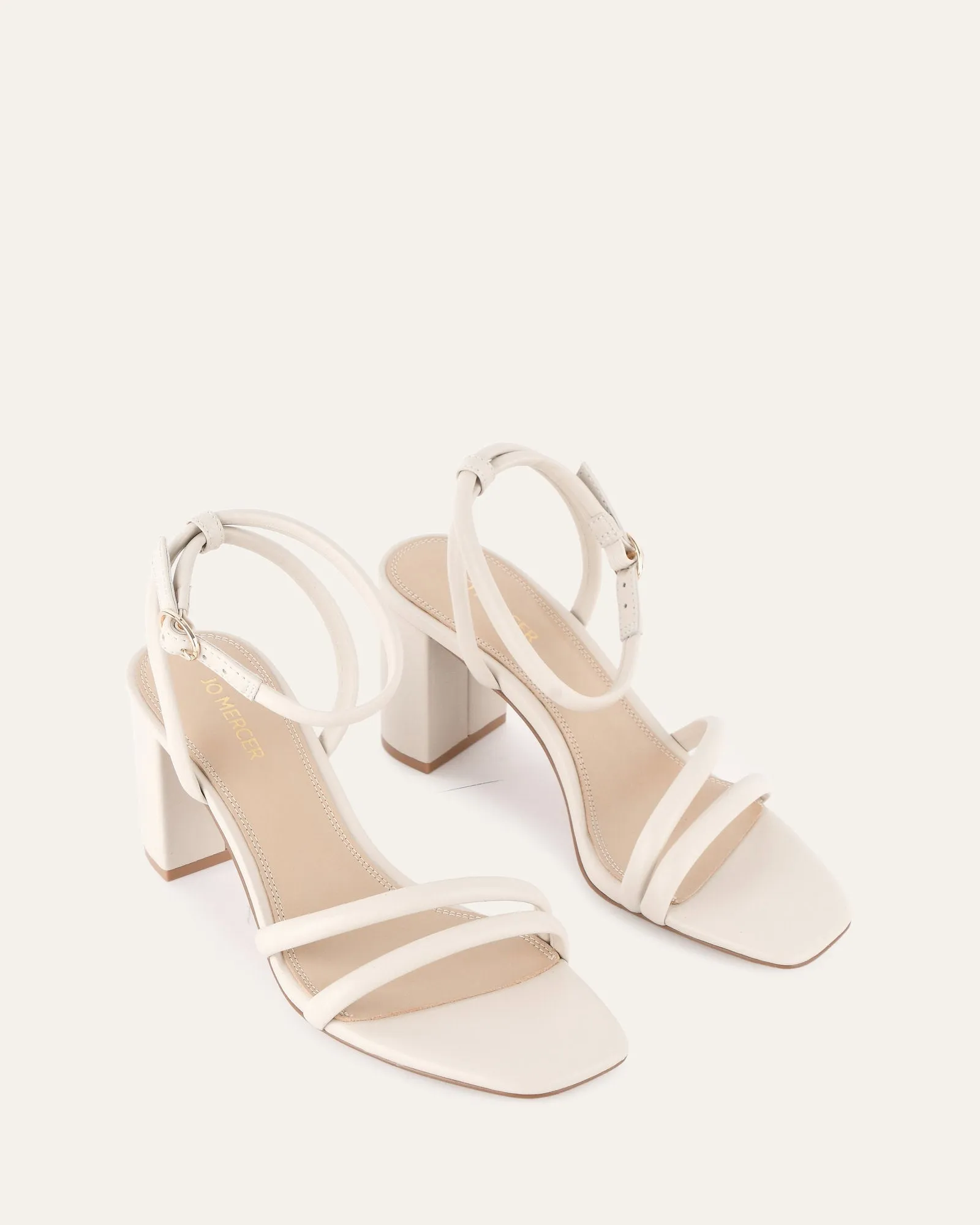 NINO HIGH HEEL SANDALS OFF WHITE LEATHER sold by Jo Mercer product image thumbnail 2