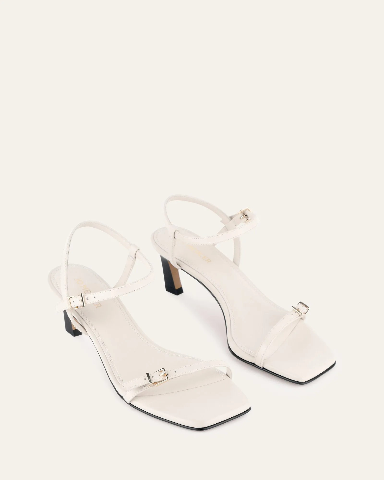 GIANNI MID HEEL SANDALS OFF WHITE LEATHER sold by Jo Mercer product image thumbnail 2