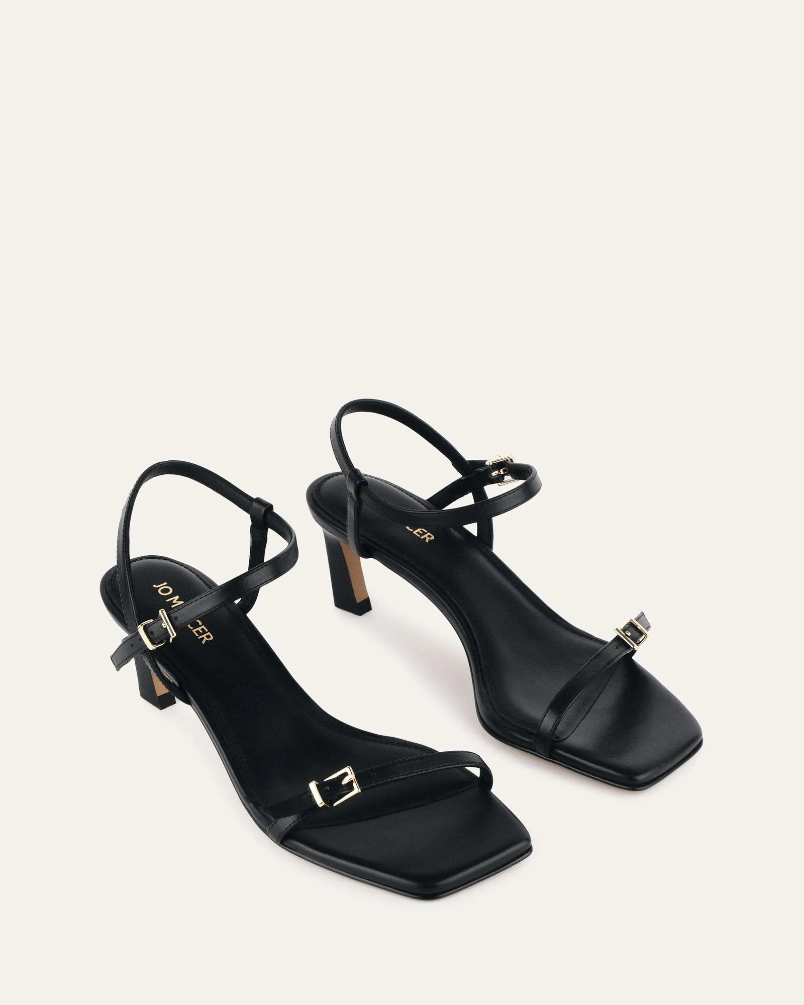GIANNI MID HEEL SANDALS BLACK LEATHER sold by Jo Mercer product image thumbnail 3