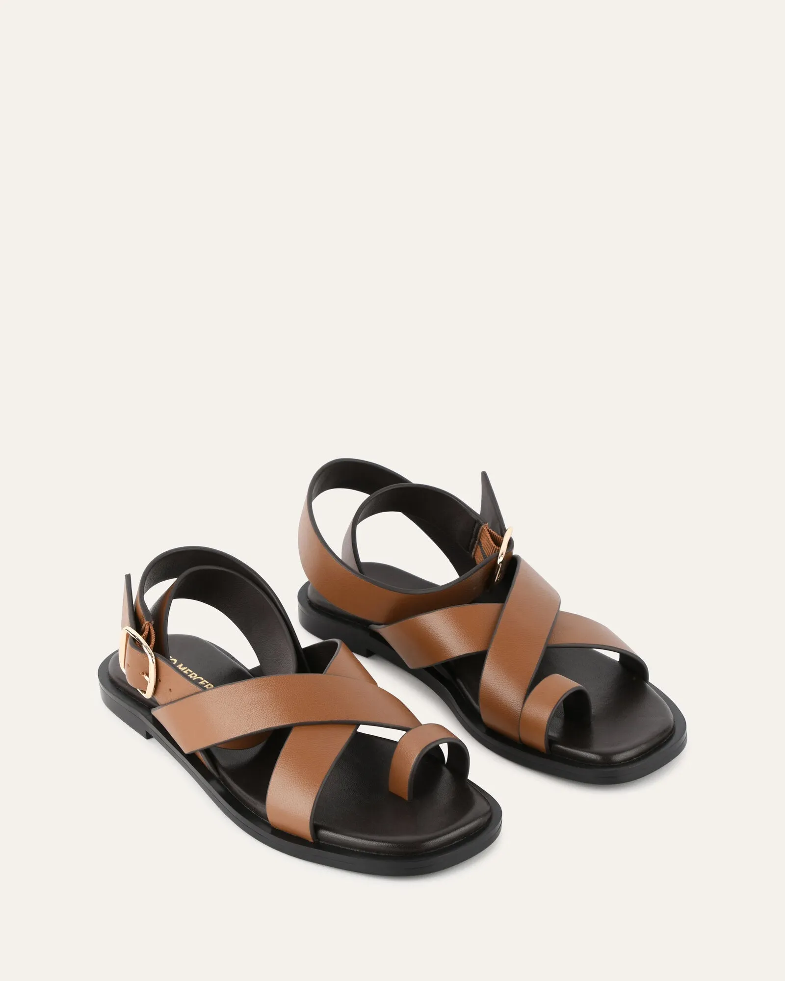 SHONA FLAT SANDALS DARK TAN LEATHER sold by Jo Mercer product image thumbnail 2