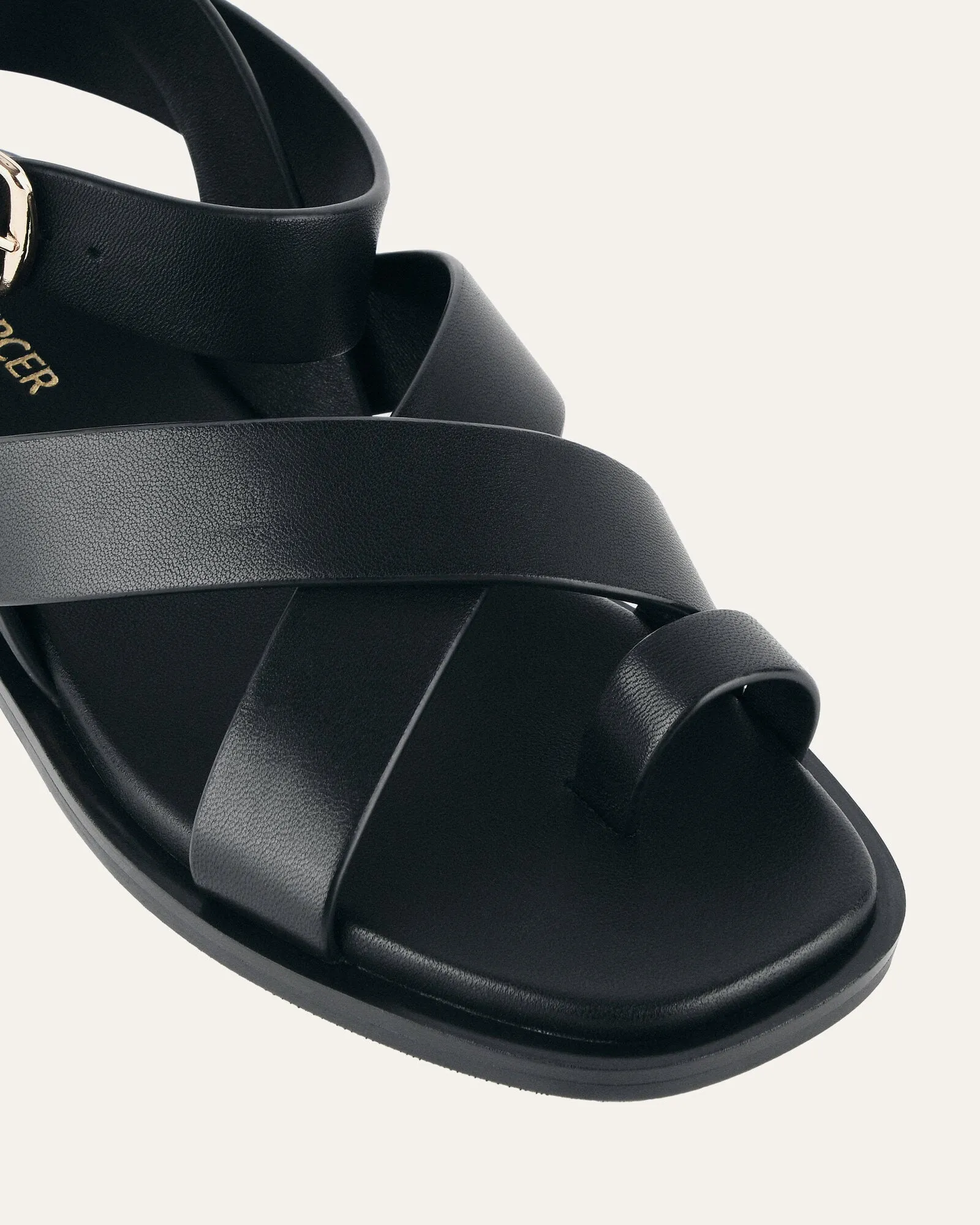 SHONA FLAT SANDALS BLACK LEATHER sold by Jo Mercer product image thumbnail 3