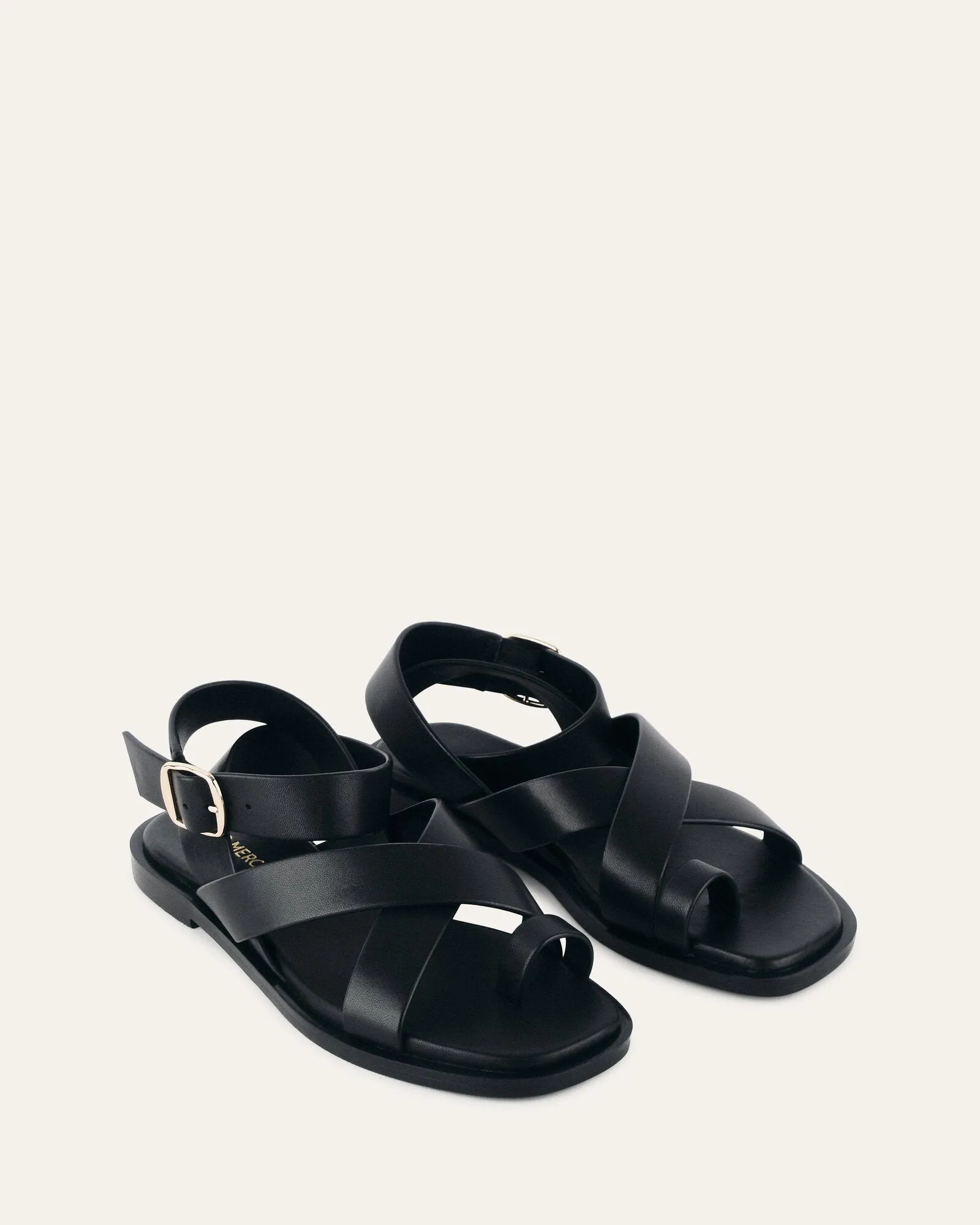 SHONA FLAT SANDALS BLACK LEATHER sold by Jo Mercer product image thumbnail 2