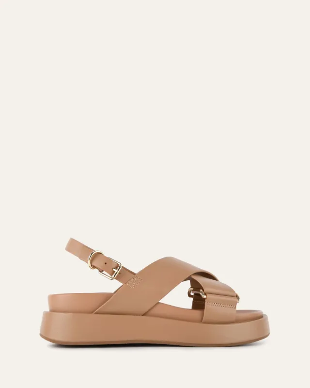 MARLEY FLAT SANDALS TAN LEATHER sold by Jo Mercer