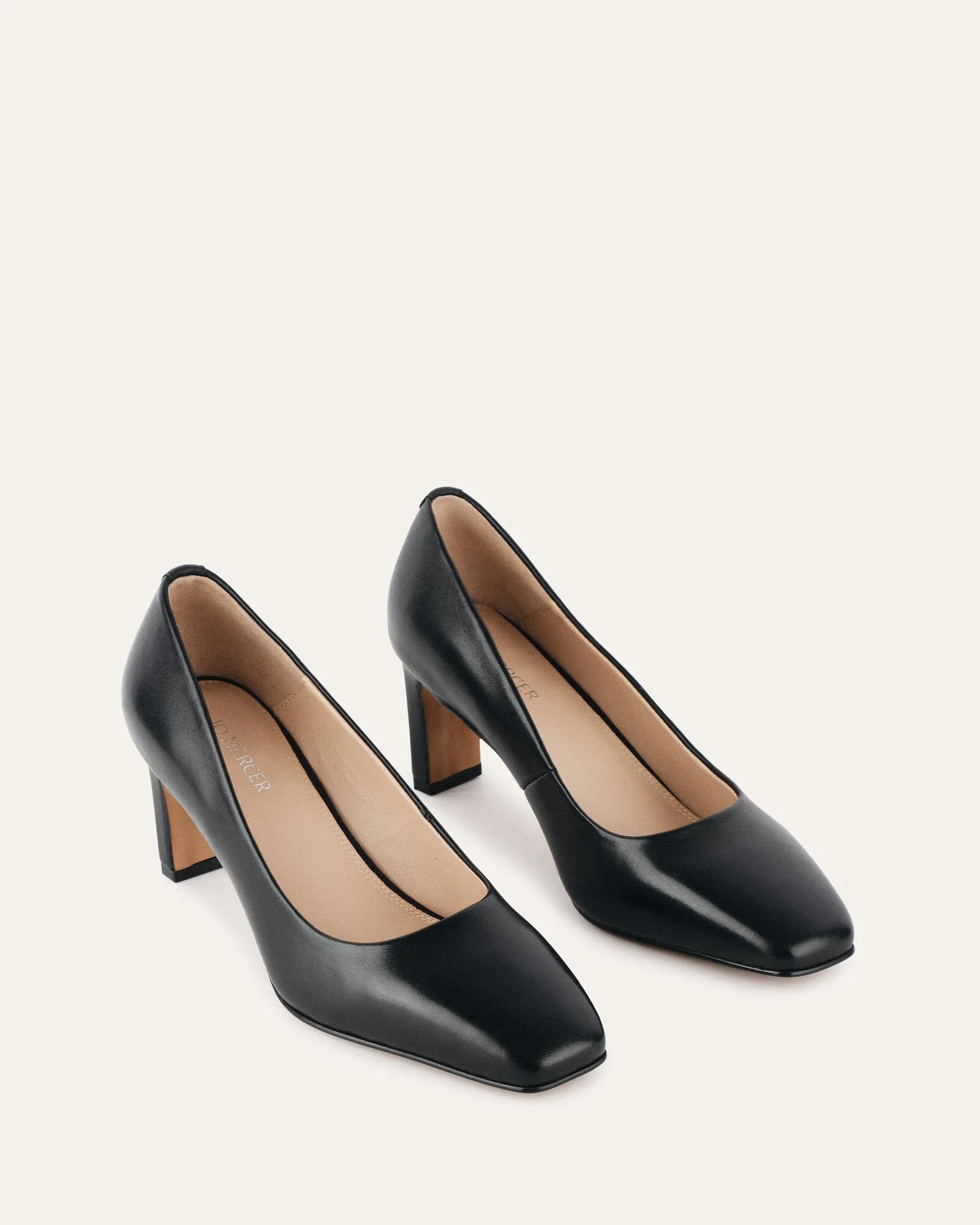 JULIE MID HEELS BLACK LEATHER sold by Jo Mercer product image thumbnail 2