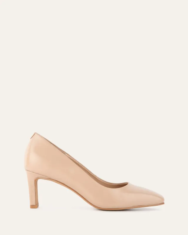 JULIE MID HEELS BLUSH LEATHER sold by Jo Mercer