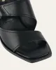 CAMMY MID HEEL SANDALS BLACK LEATHER sold by Jo Mercer