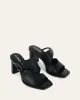CAMMY MID HEEL SANDALS BLACK LEATHER sold by Jo Mercer