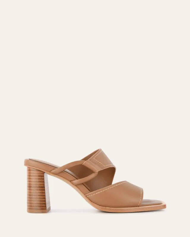 CAMMY MID HEEL SANDALS TAN LEATHER sold by Jo Mercer