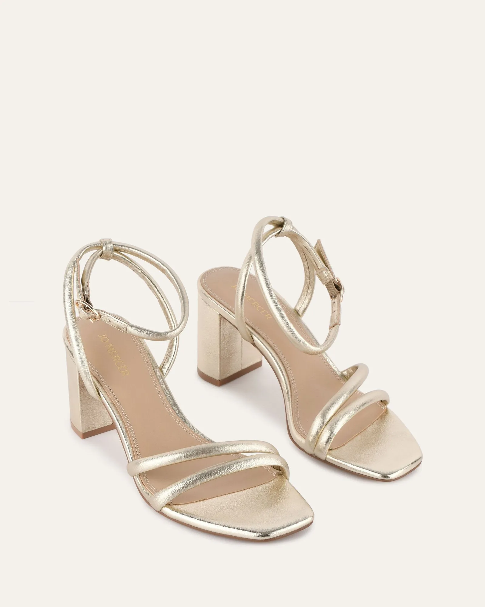 NINO HIGH HEEL SANDALS SOFT GOLD LEATHER sold by Jo Mercer product image thumbnail 3