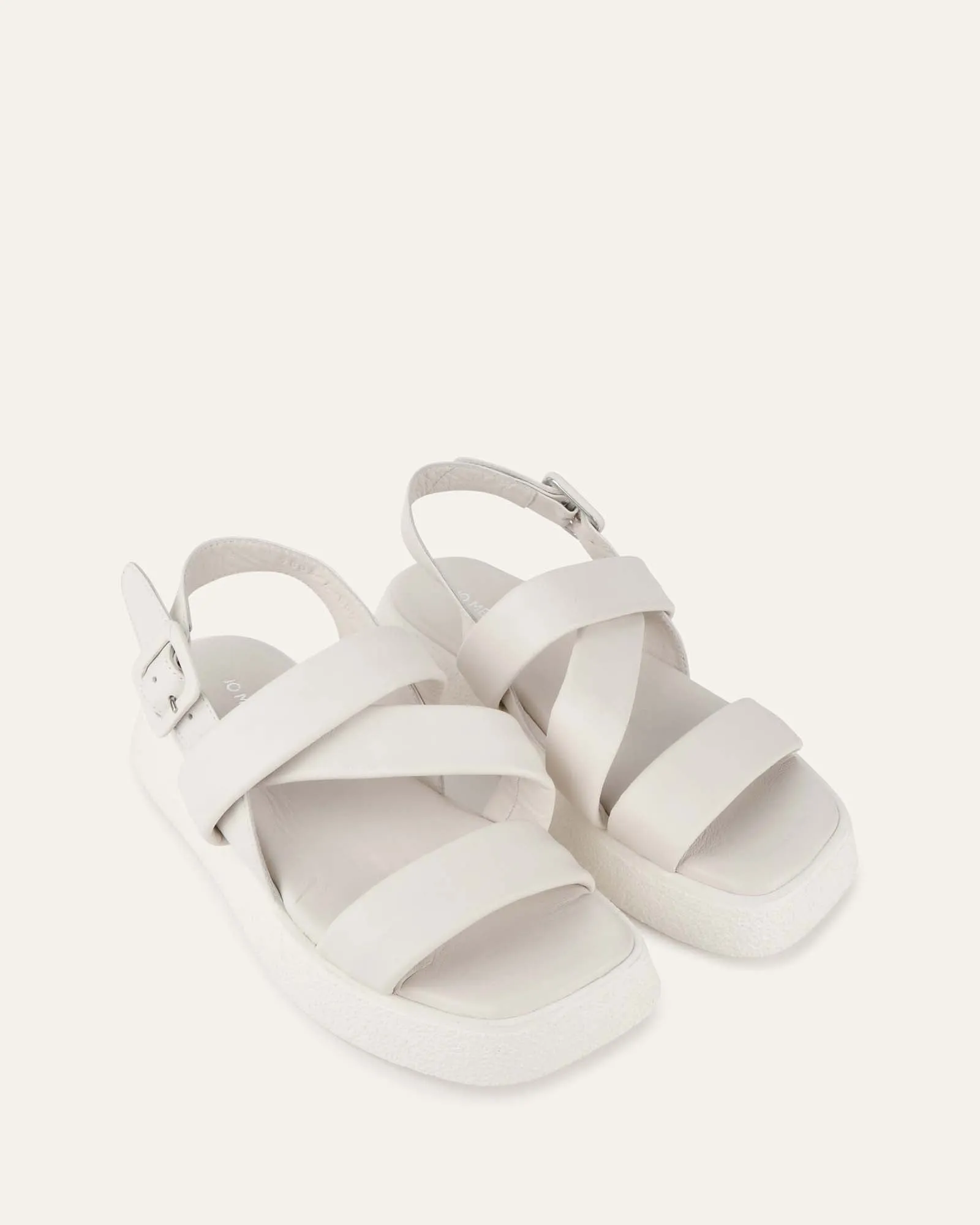 ZIA FLAT SANDALS WHITE LEATHER sold by Jo Mercer product image thumbnail 2