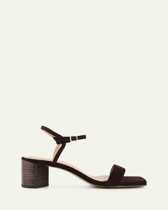 HELEN MID SANDALS CACAO SUEDE sold by Jo Mercer