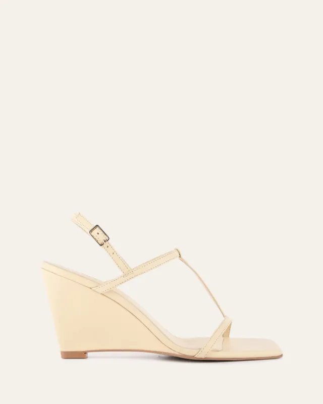 OPHELIA MID HEEL WEDGES BUTTER LEATHER sold by Jo Mercer