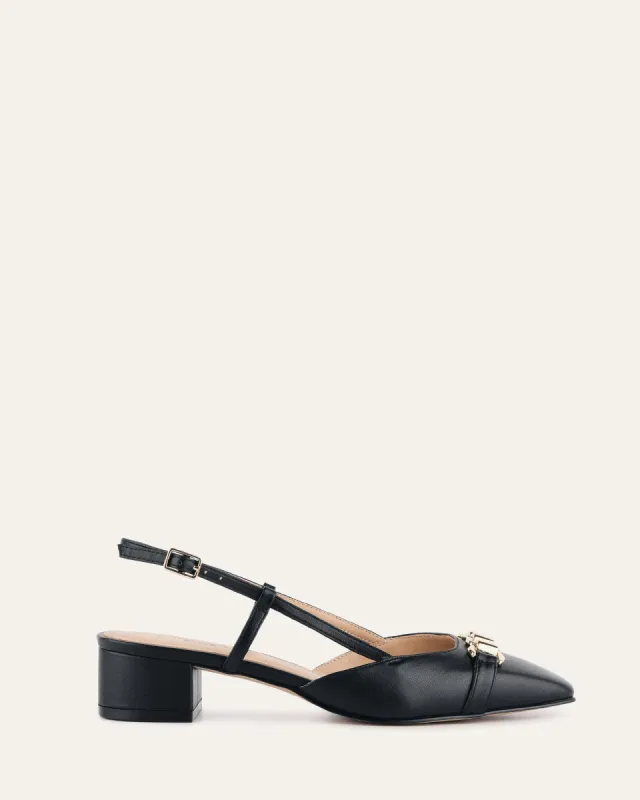 FRANCA LOW HEELS BLACK LEATHER sold by Jo Mercer