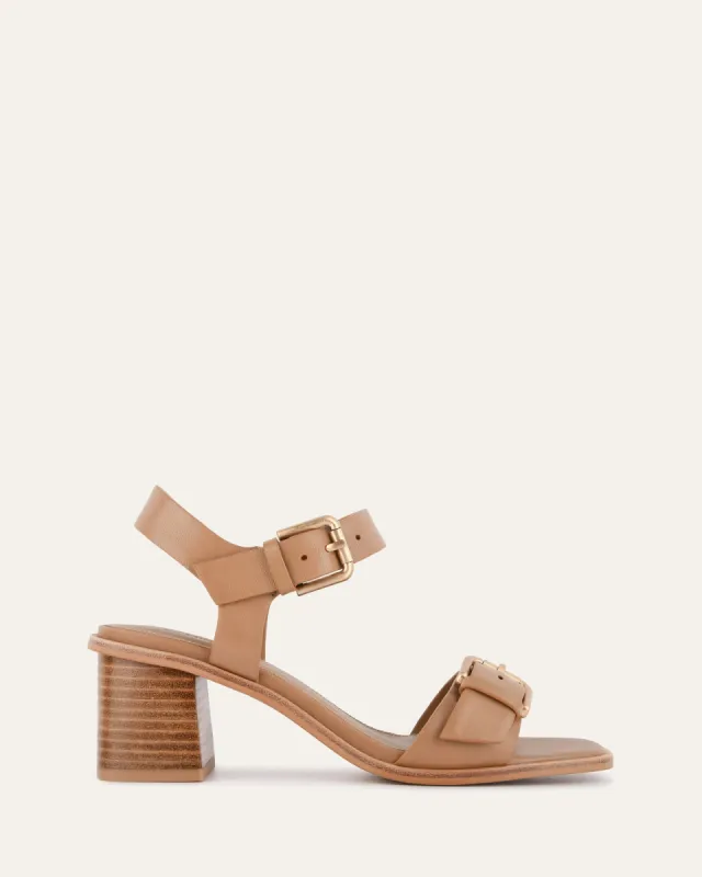 WINONA MID HEEL SANDALS TAN LEATHER sold by Jo Mercer