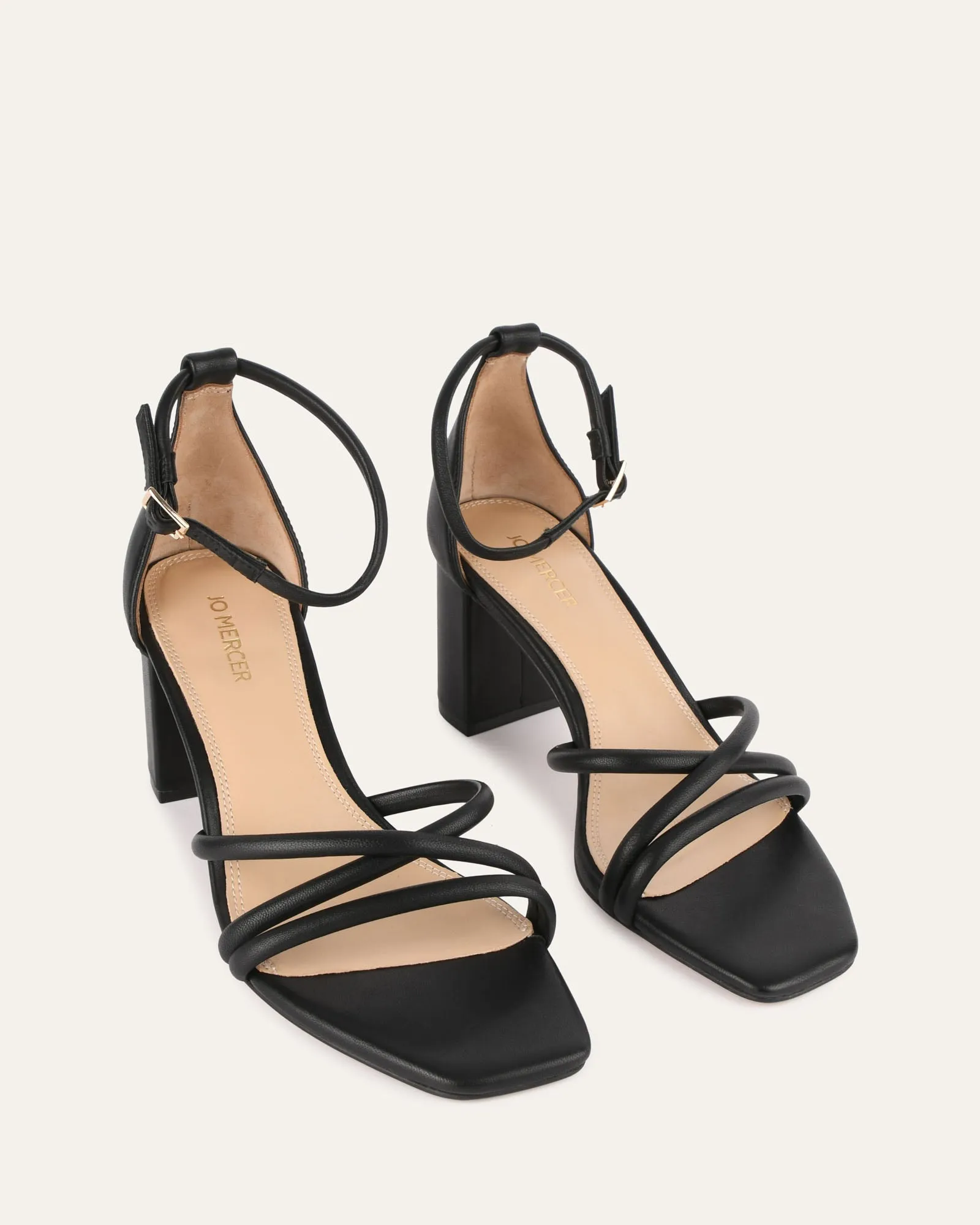 NICOLA MID HEEL SANDALS BLACK LEATHER sold by Jo Mercer product image thumbnail 2