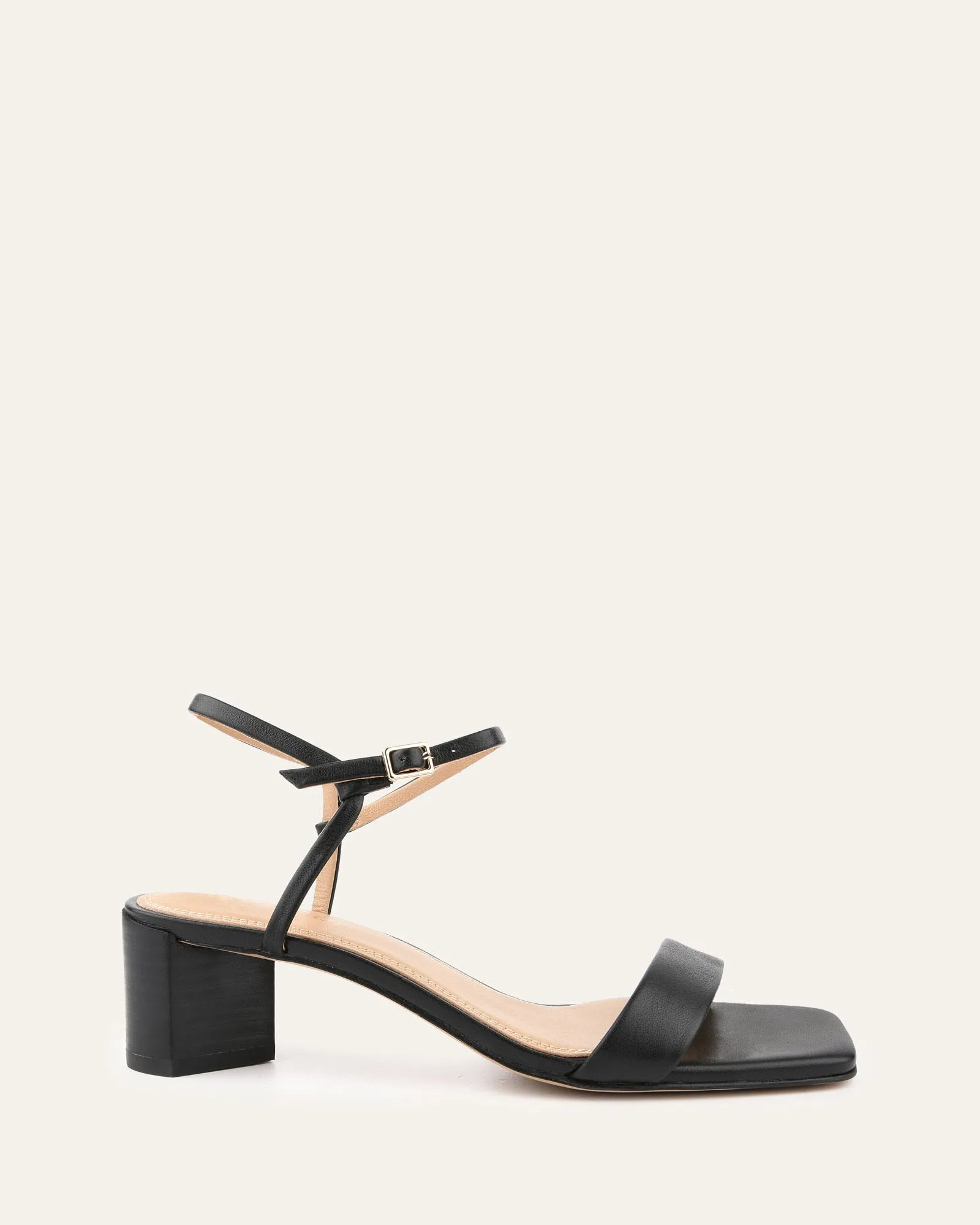 HELEN MID SANDALS BLACK LEATHER sold by Jo Mercer