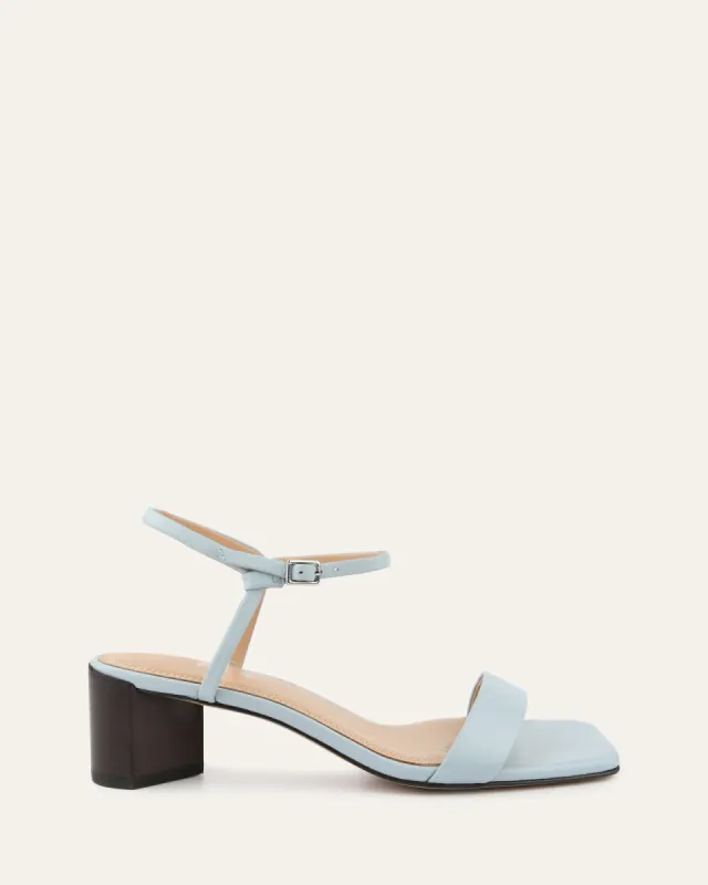 HELEN MID SANDALS DUSTY BLUE LEATHER sold by Jo Mercer