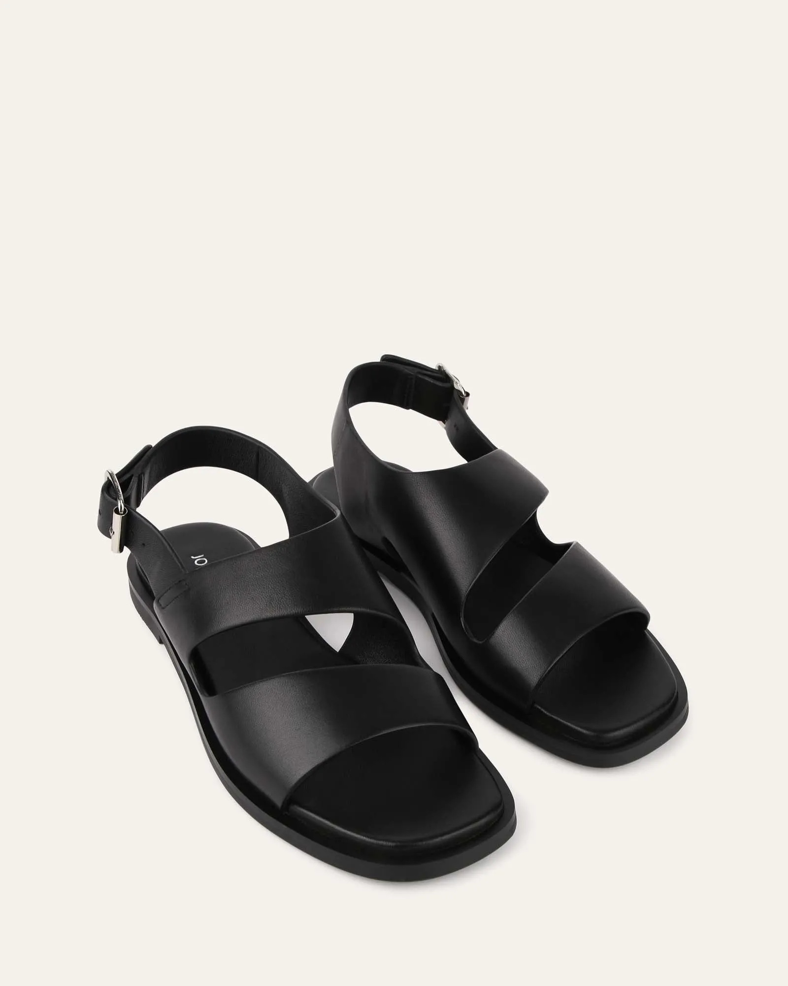 SADIE FLAT SANDALS BLACK LEATHER sold by Jo Mercer product image thumbnail 3