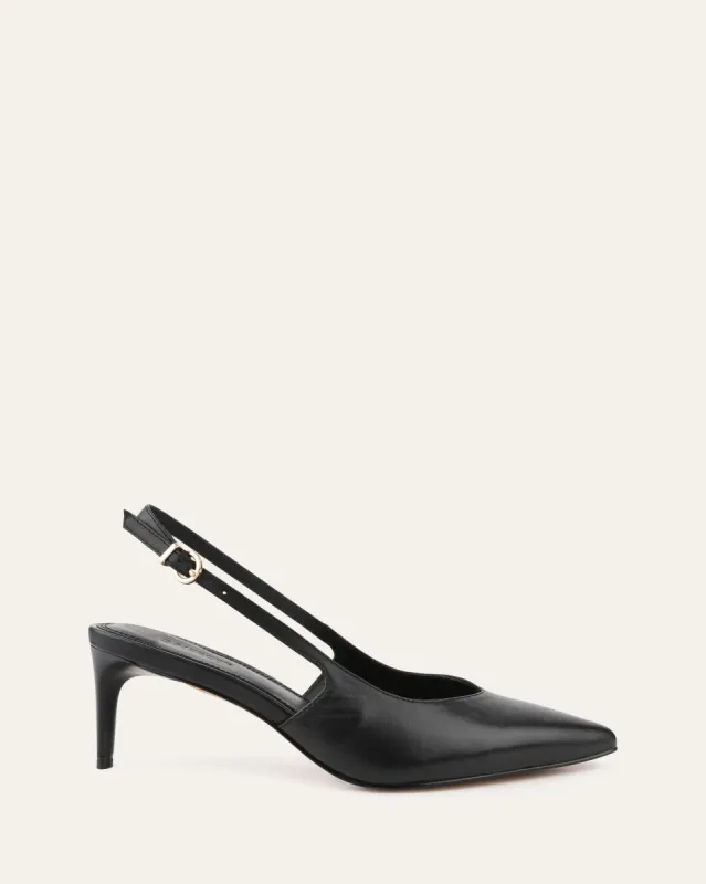 JULIAN MID HEELS BLACK LEATHER sold by Jo Mercer