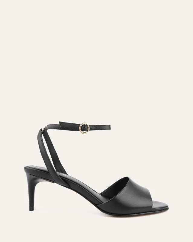 TANYA MID HEEL SANDALS BLACK LEATHER sold by Jo Mercer