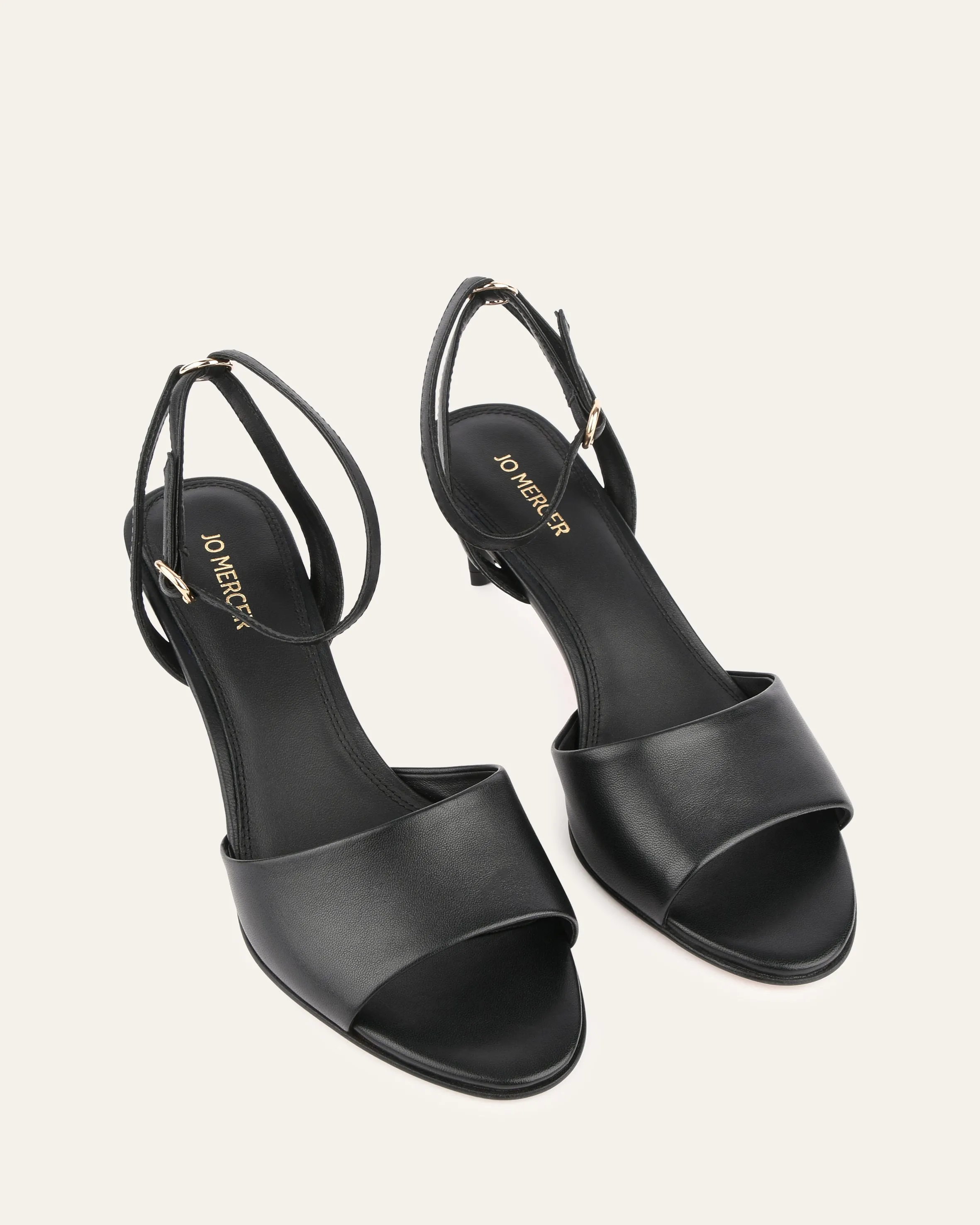 TANYA MID HEEL SANDALS BLACK LEATHER sold by Jo Mercer product image thumbnail 2
