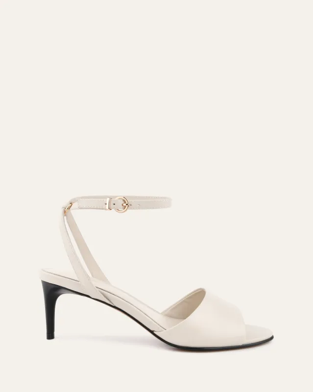 TANYA MID HEEL SANDALS OFF WHITE LEATHER sold by Jo Mercer