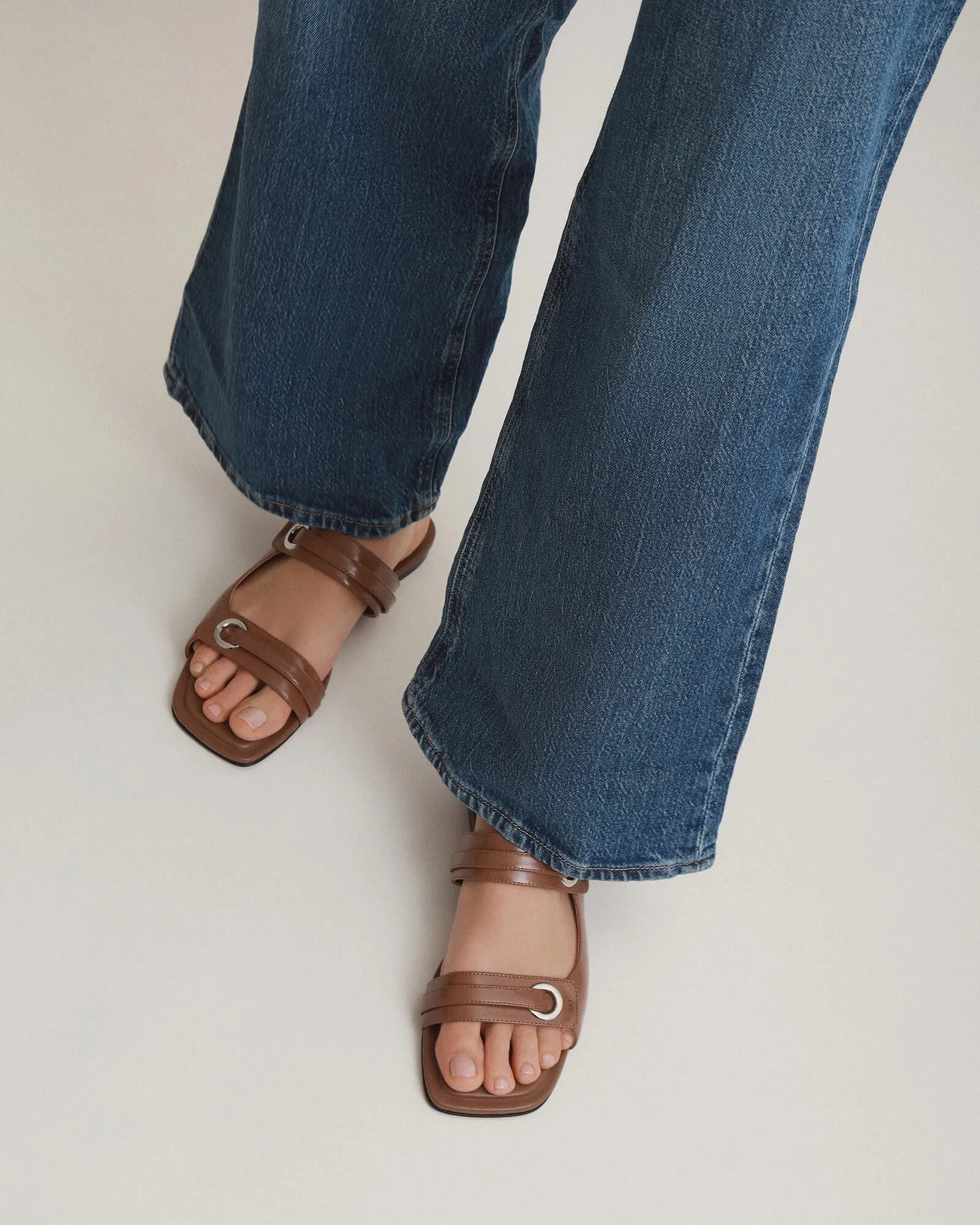 QUILL FLAT SANDALS DARK TAN LEATHER sold by Jo Mercer product image thumbnail 2