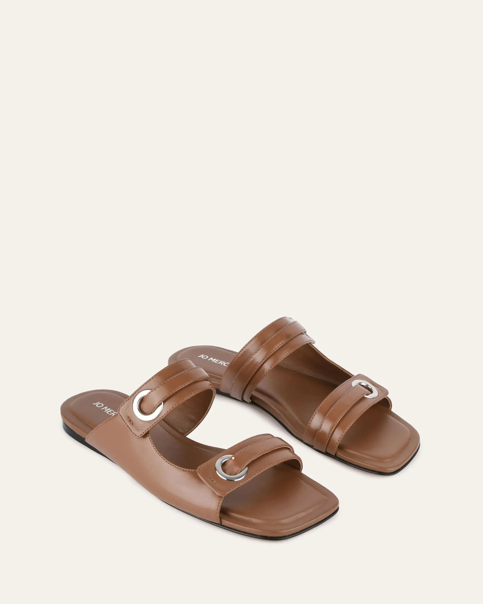 QUILL FLAT SANDALS DARK TAN LEATHER sold by Jo Mercer product image thumbnail 3