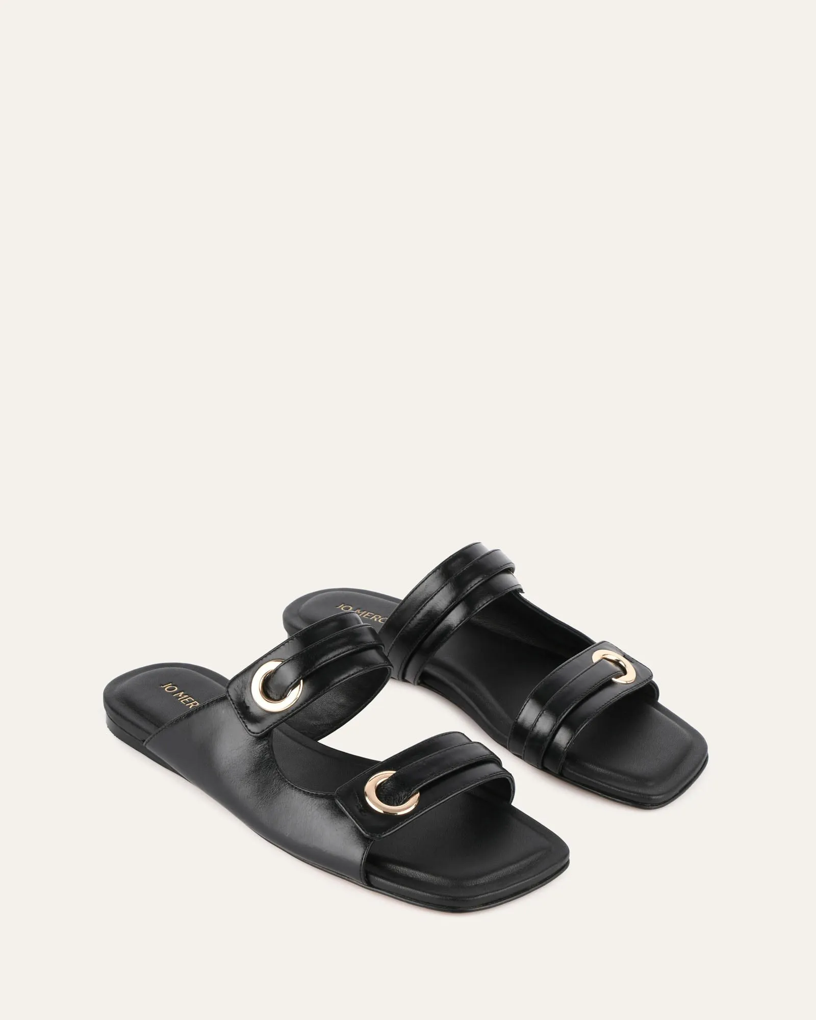 QUILL FLAT SANDALS BLACK LEATHER sold by Jo Mercer product image thumbnail 3