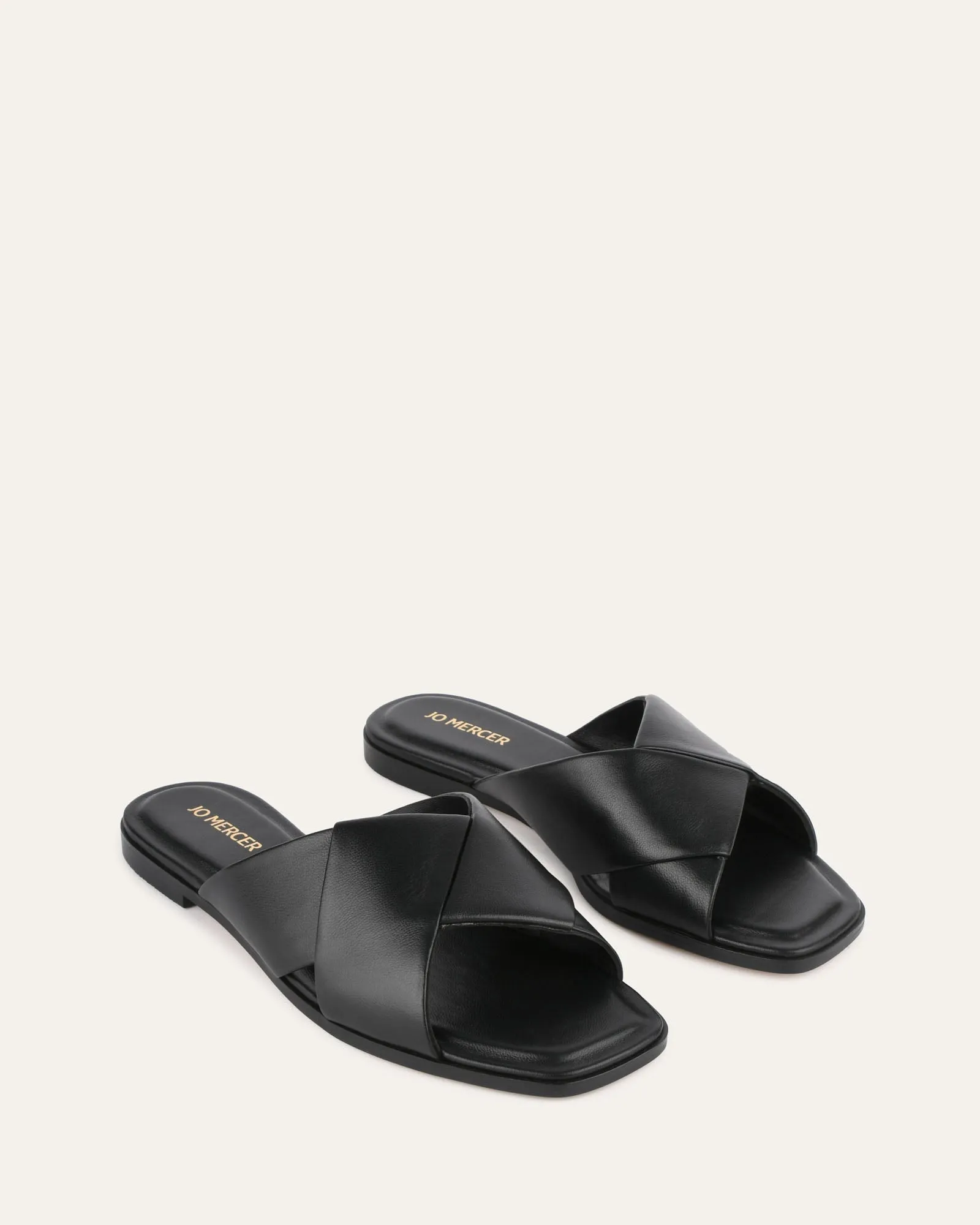 CYRA FLAT SANDALS BLACK LEATHER sold by Jo Mercer product image thumbnail 3