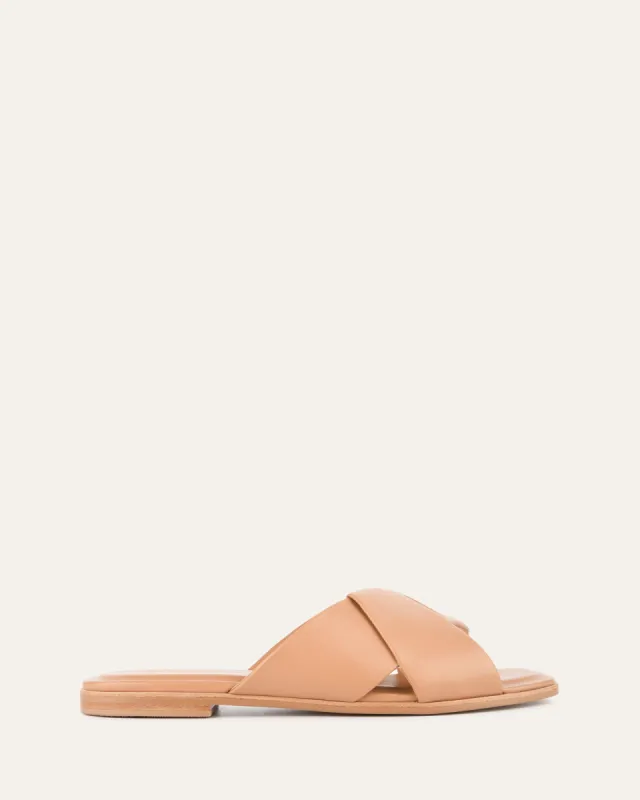 CYRA FLAT SANDALS TOFFEE LEATHER sold by Jo Mercer
