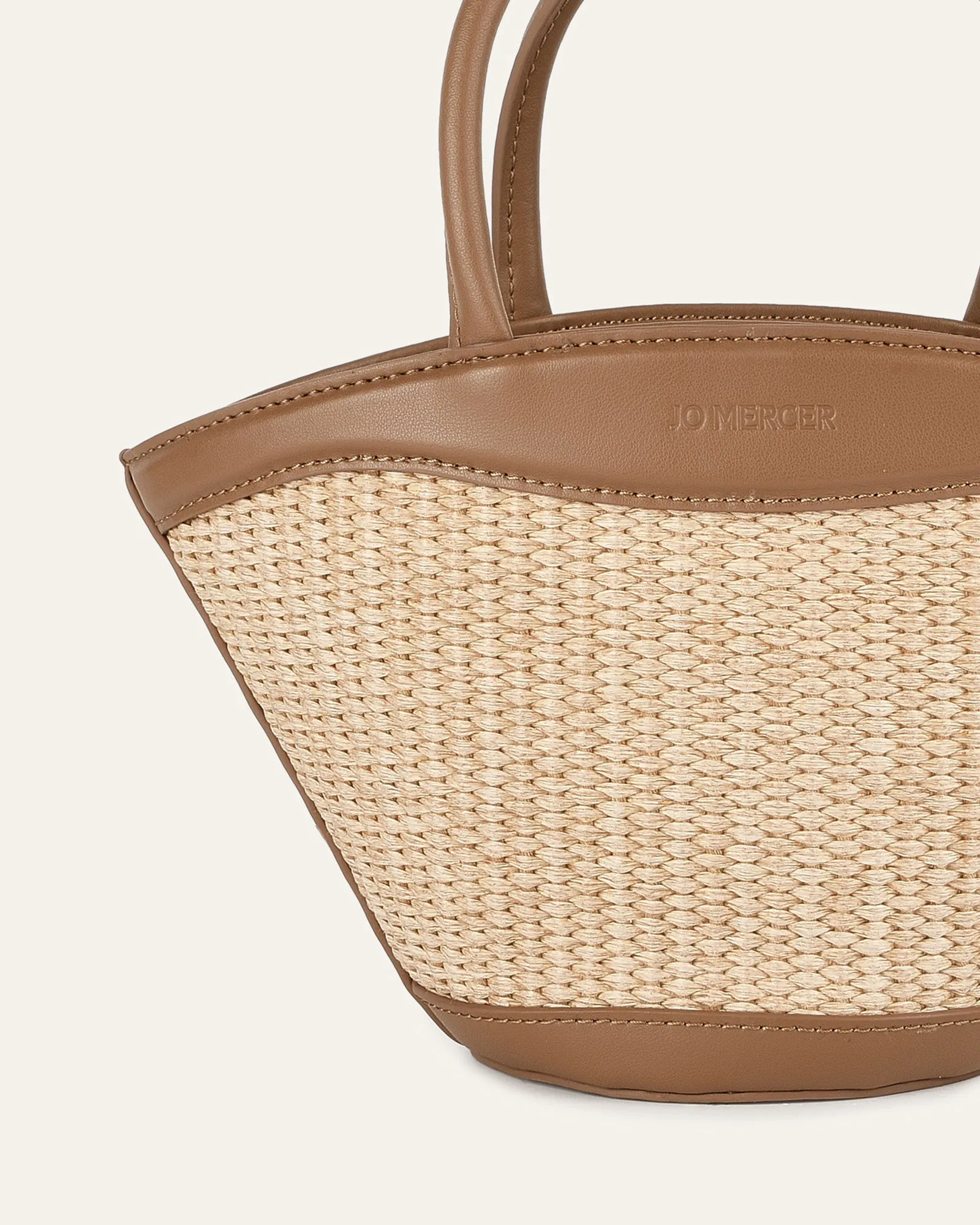 PEQUE MINI TOTE BAG CARAMEL RAFFIA sold by Jo Mercer product image thumbnail 3
