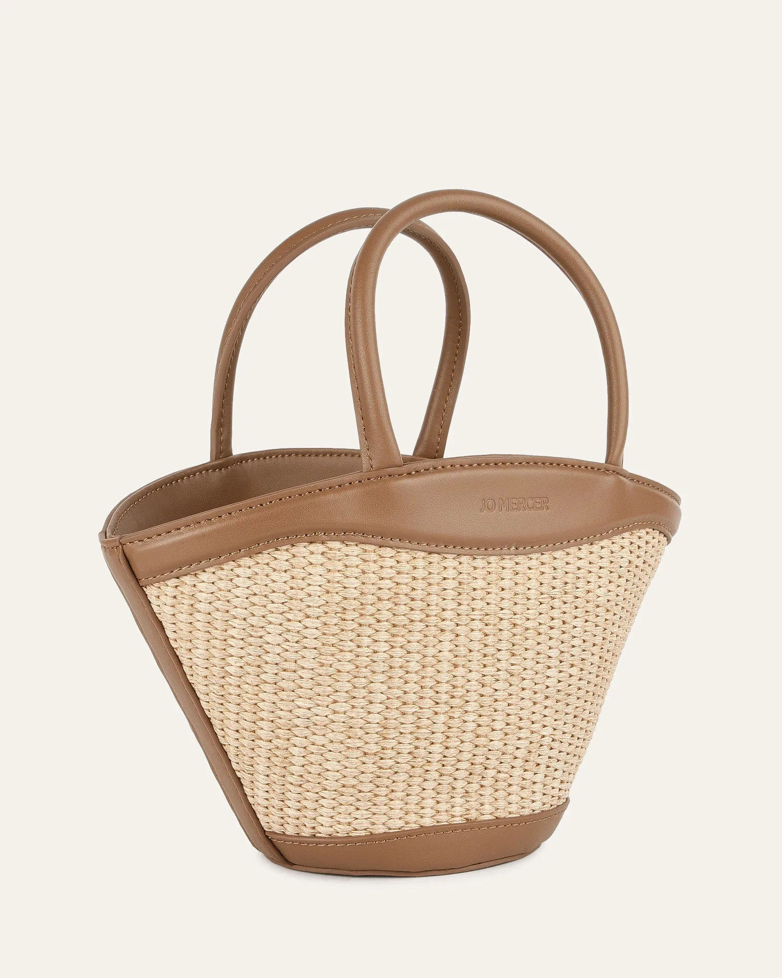 PEQUE MINI TOTE BAG CARAMEL RAFFIA sold by Jo Mercer product image thumbnail 4