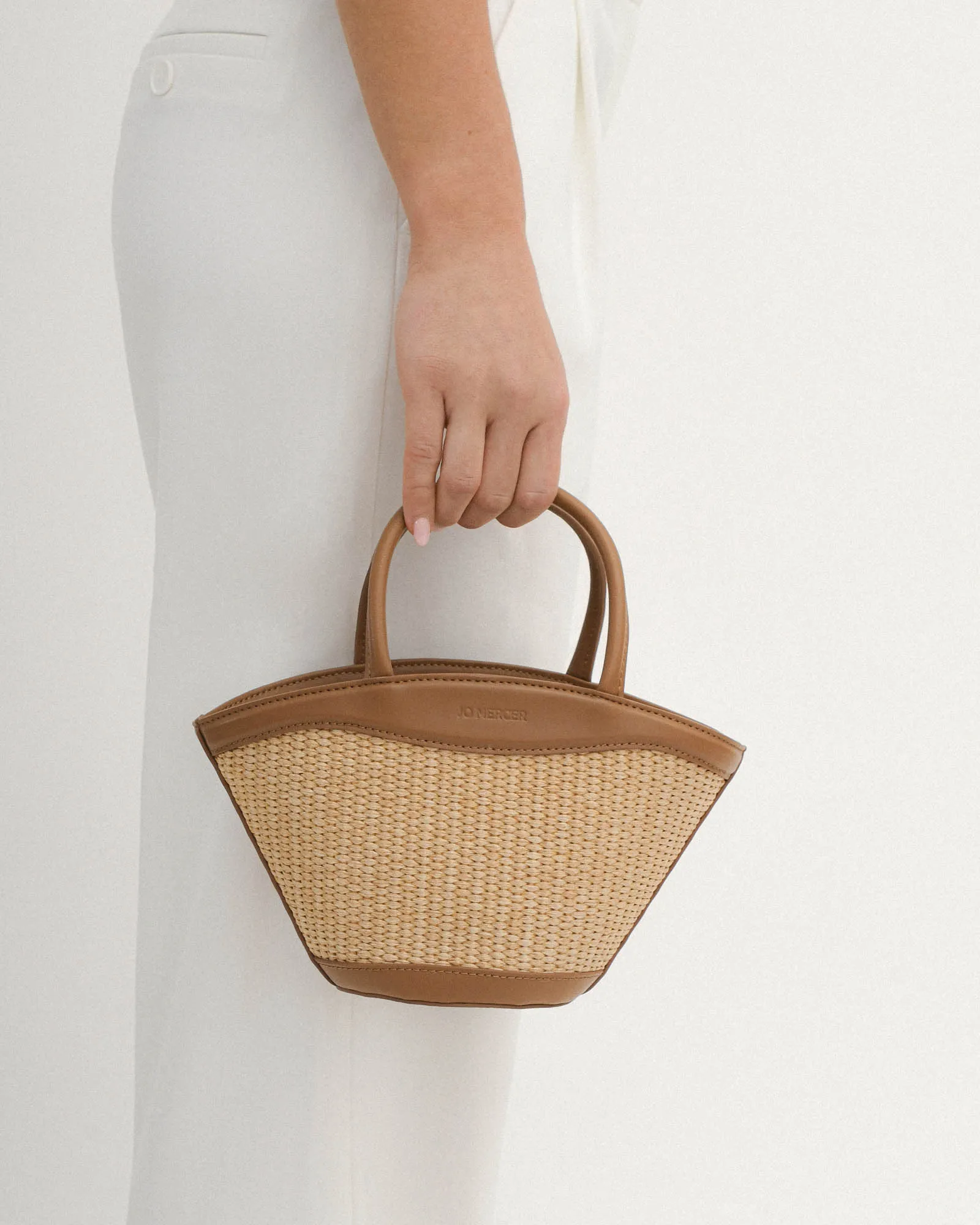 PEQUE MINI TOTE BAG CARAMEL RAFFIA sold by Jo Mercer product image thumbnail 2