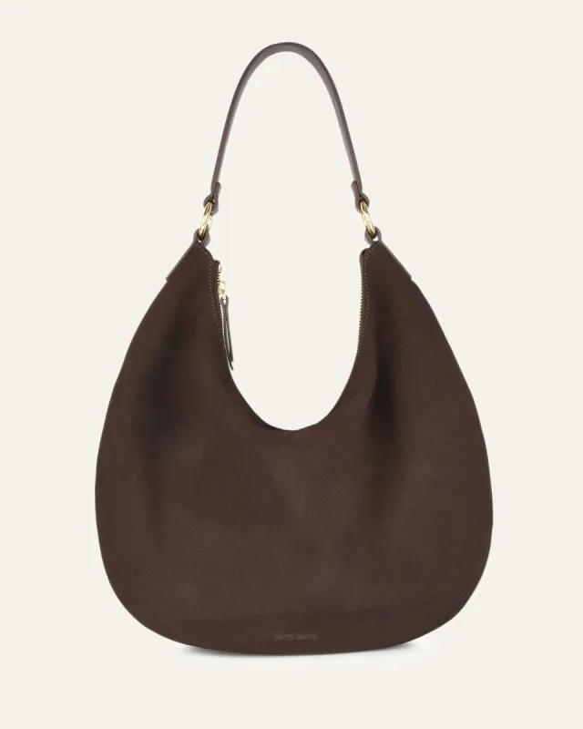 MARGO SHOULDER BAG BITTER CHOC SUEDE sold by Jo Mercer